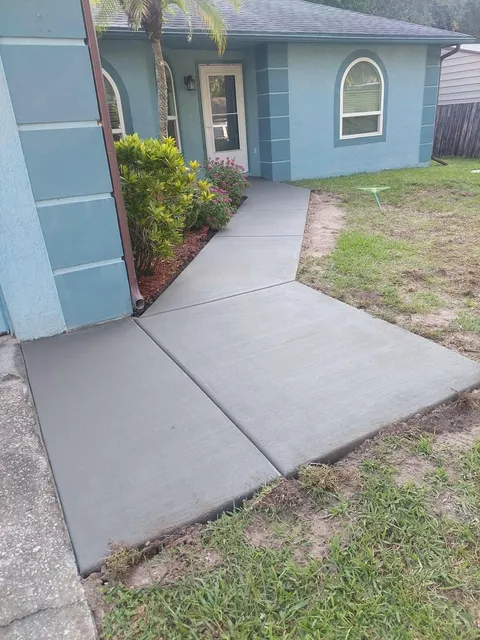 Concrete entry sidewalk